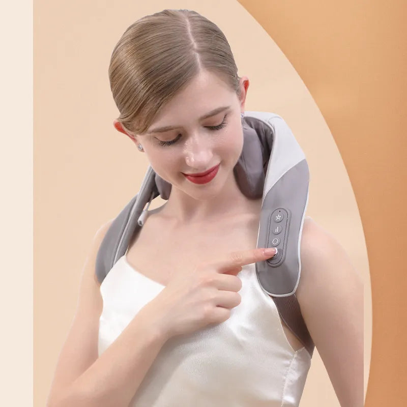 Shiatsu Soothing Heat Wireless Electric Deep Tissue 5D Kneading Massage Pillow Shoulder Leg BodyNeck and Back Massager with