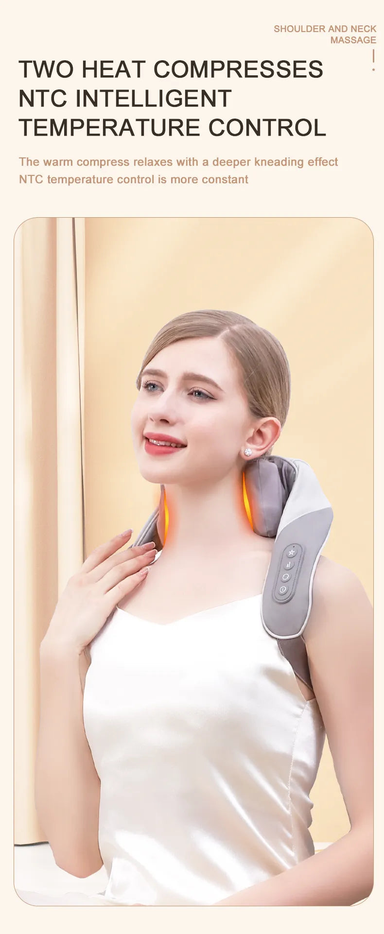 Shiatsu Soothing Heat Wireless Electric Deep Tissue 5D Kneading Massage Pillow Shoulder Leg BodyNeck and Back Massager with