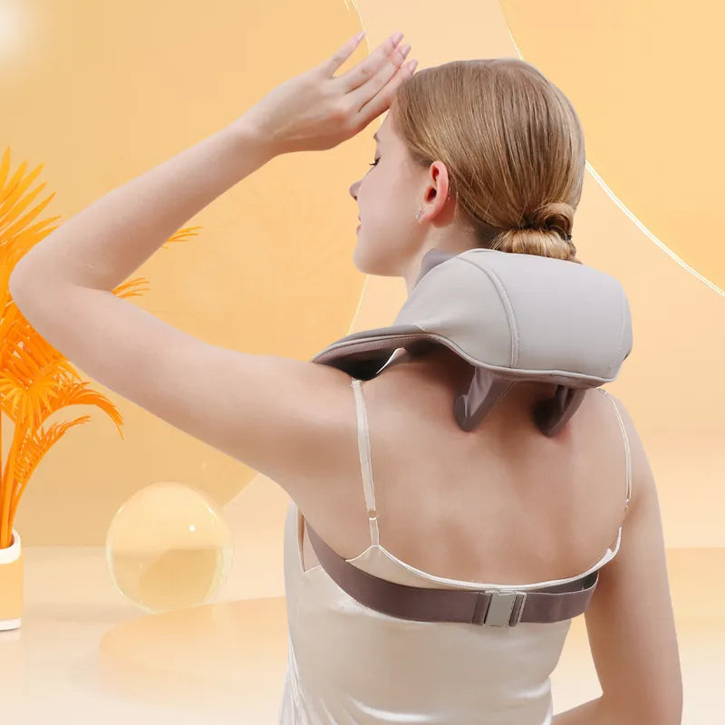 Shiatsu Soothing Heat Wireless Electric Deep Tissue 5D Kneading Massage Pillow Shoulder Leg BodyNeck and Back Massager with
