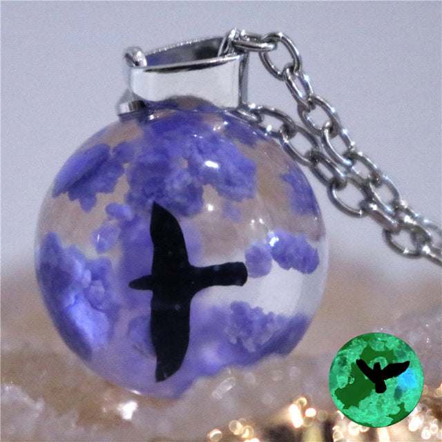 Moon Resin Ball Pendant Necklace - Special Occasion Gift