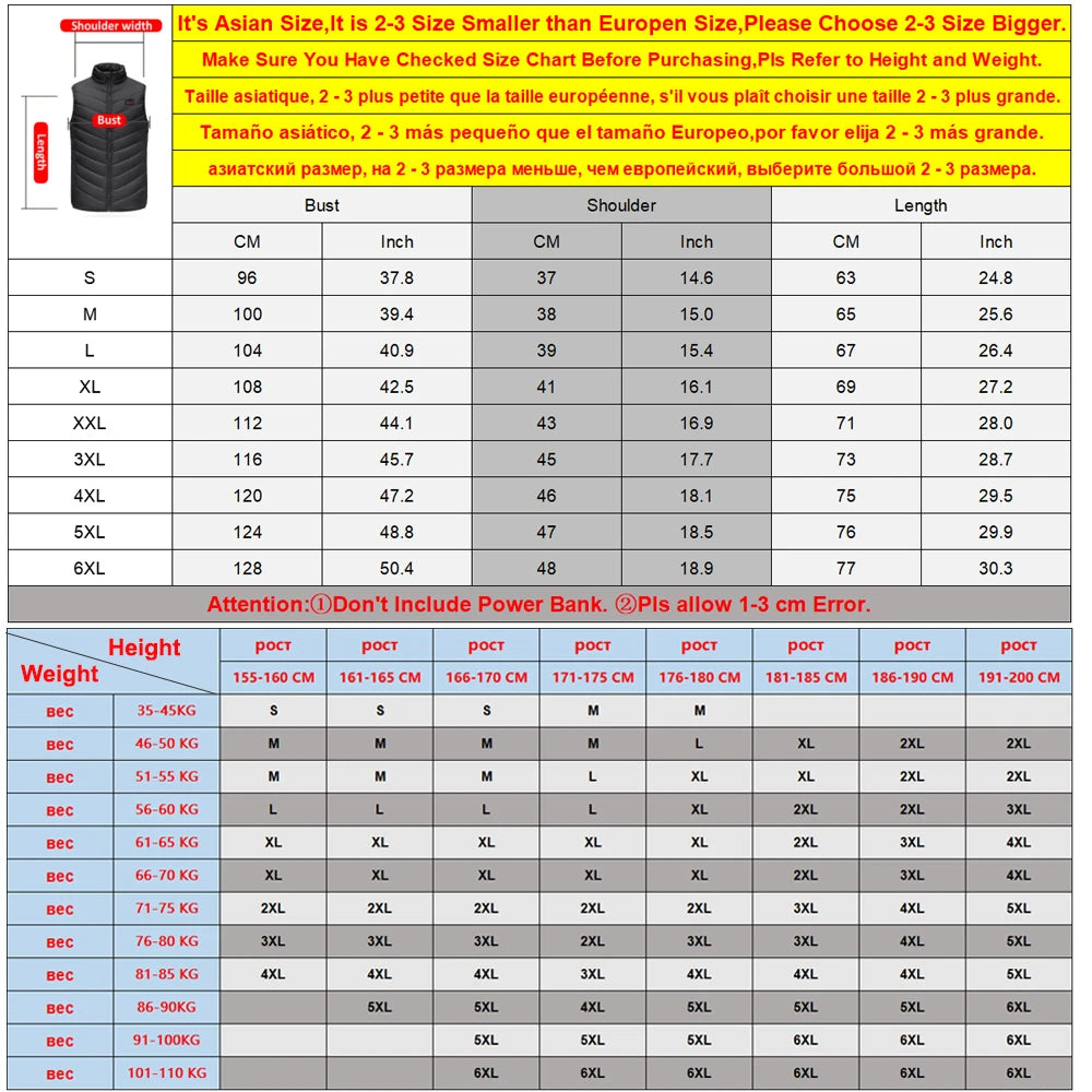 Men Women Electric Heating Vest