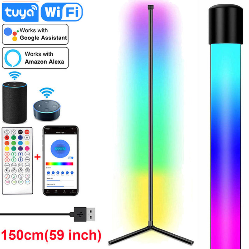 Living Room Dimmable Corner Floor Lamp 150Cm Stand Tuya Smart RGB LED Mood Light for Bedroom Nordic Home Decor Interior Lighting