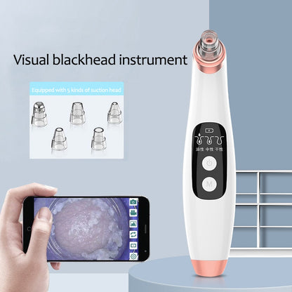 Professional title: "Wireless Camera Facial Blackhead Remover Vacuum with Pore Cleansing and Pimple Removal Functions, Includes 6 Interchangeable Heads"