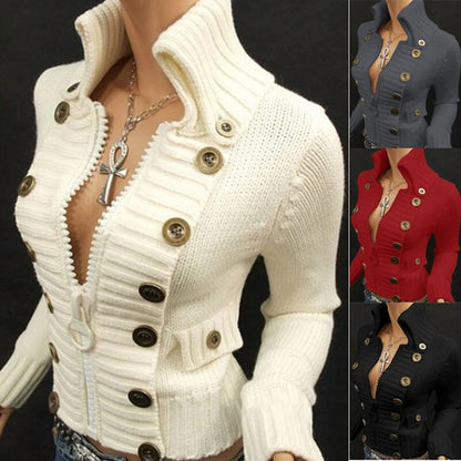 Women  Design Vintage Sweater  Knitted Cardigan Jackets 