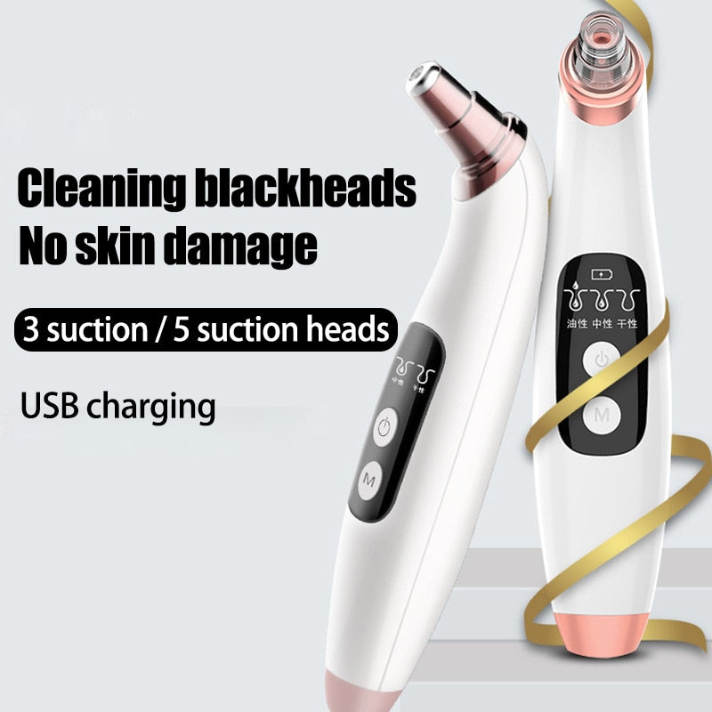 Professional title: "Wireless Camera Facial Blackhead Remover Vacuum with Pore Cleansing and Pimple Removal Functions, Includes 6 Interchangeable Heads"