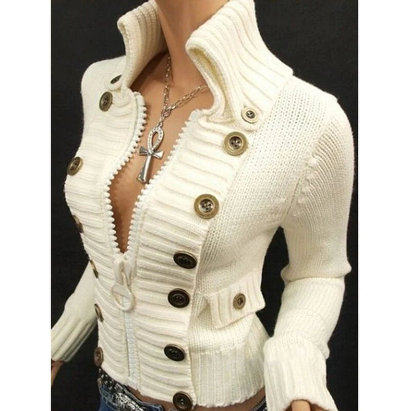 Women  Design Vintage Sweater  Knitted Cardigan Jackets 