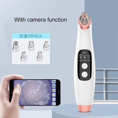 Professional title: "Wireless Camera Facial Blackhead Remover Vacuum with Pore Cleansing and Pimple Removal Functions, Includes 6 Interchangeable Heads"