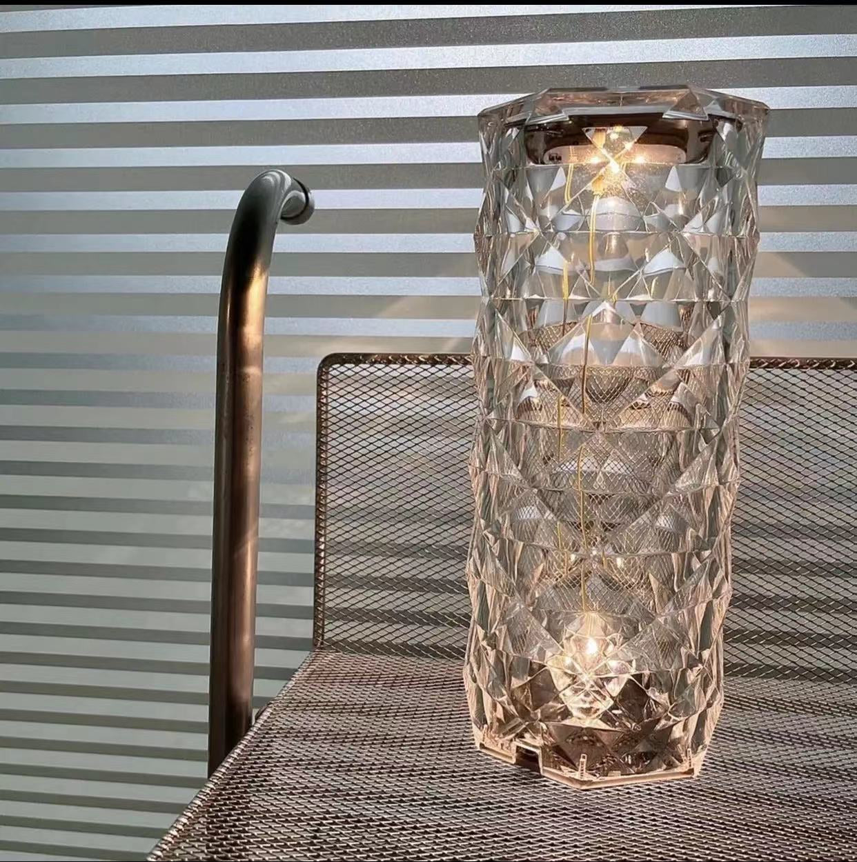 Led Crystal Table Lamp Diamond Rose 