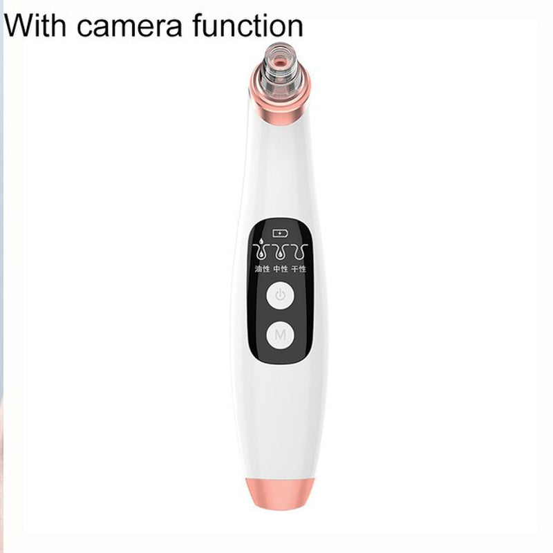 Professional title: "Wireless Camera Facial Blackhead Remover Vacuum with Pore Cleansing and Pimple Removal Functions, Includes 6 Interchangeable Heads"