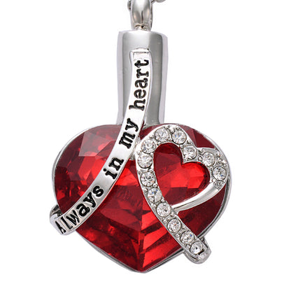 Always in my heart Locket screw Heart cremation memorial ashes