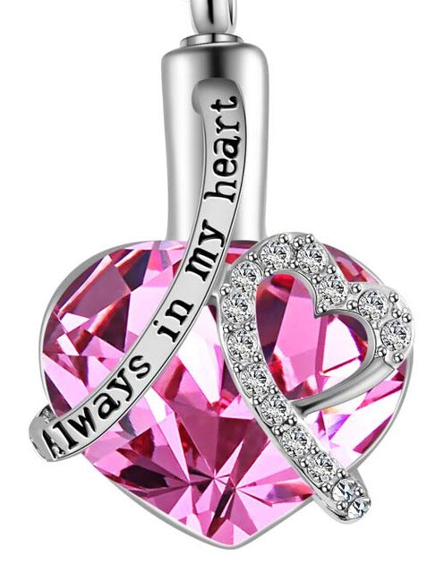 Always in my heart Locket screw Heart cremation memorial ashes