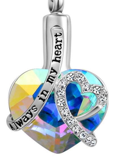 Always in my heart Locket screw Heart cremation memorial ashes