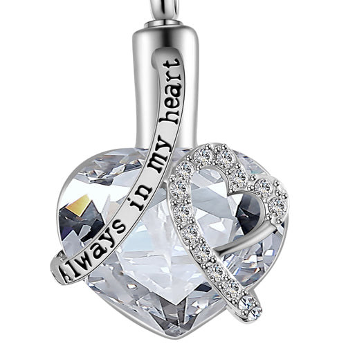 Always in my heart Locket screw Heart cremation memorial ashes