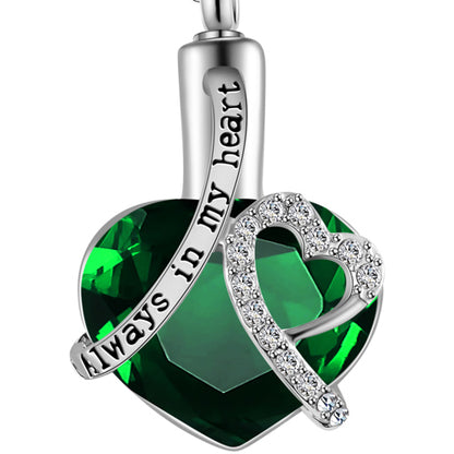 Always in my heart Locket screw Heart cremation memorial ashes