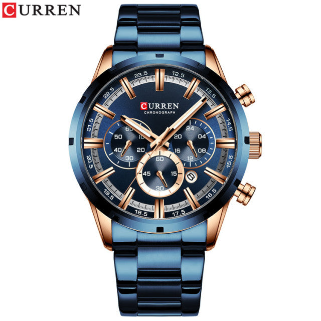 Curren Men Watch Blue Dial Stainless Steel