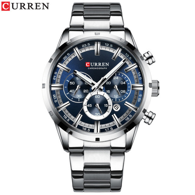 Curren Men Watch Blue Dial Stainless Steel