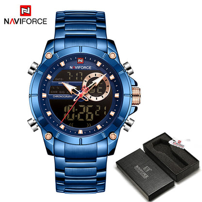 NAVIFORCE Men Military Sport Wrist Watch Gold