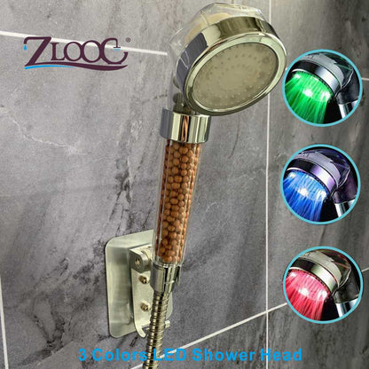 Colorful LED Anion Shower SPA Shower Head Pressurized