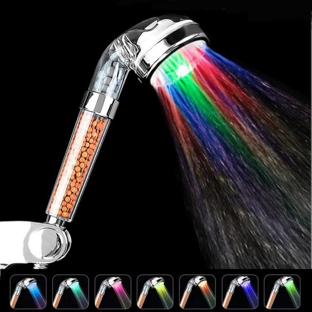 Colorful LED Anion Shower SPA Shower Head Pressurized