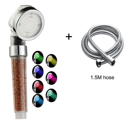 Colorful LED Anion Shower SPA Shower Head Pressurized