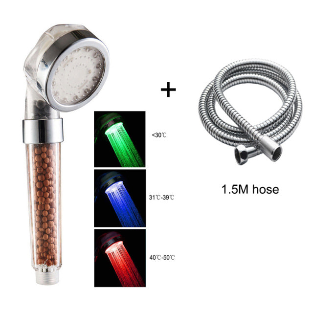 Colorful LED Anion Shower SPA Shower Head Pressurized