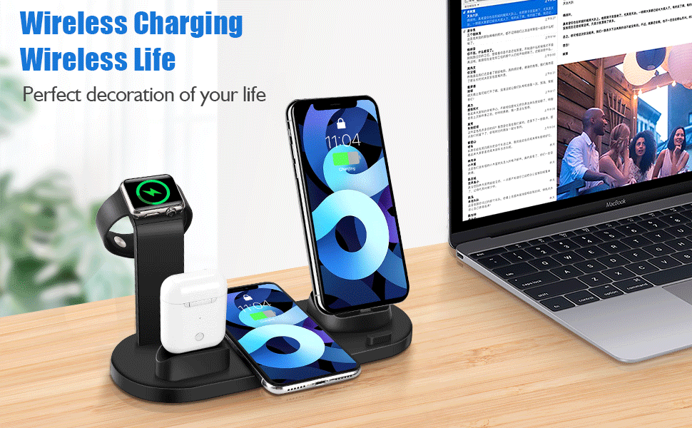 Labobbon 4 in 1 Wireless Charging Stand For Apple Watch