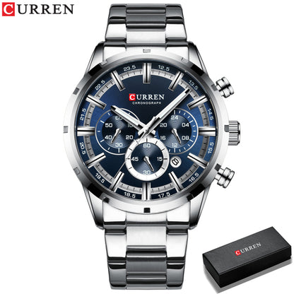 Curren Men Watch Blue Dial Stainless Steel