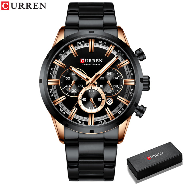 Curren Men Watch Blue Dial Stainless Steel