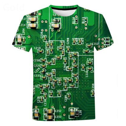 Electronic Chip Hip Hop T Shirt Men Women