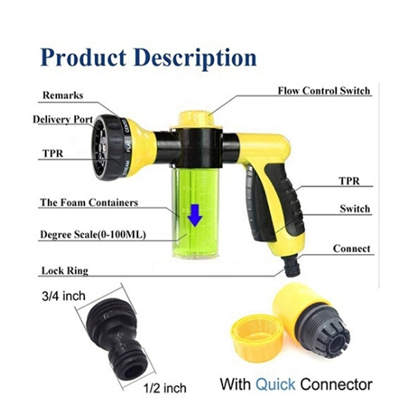 New Water Gun Hose Nozzle Car Wash Garden Watering Spray High Pressure Plant Sprinkler Irrigation Tool