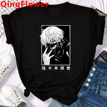 Japanese Anime Kaneki Ken Y2k Tokyo Ghoul T Shirt Men