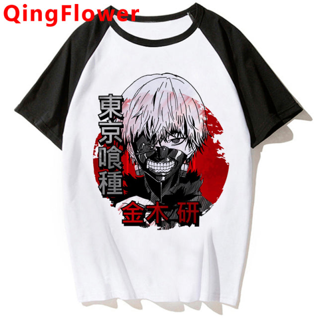 Japanese Anime Kaneki Ken Y2k Tokyo Ghoul T Shirt Men