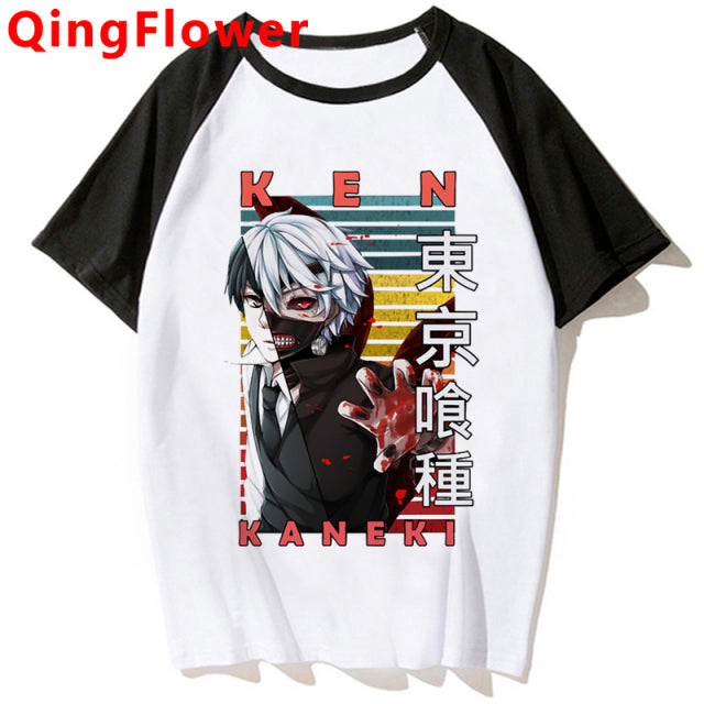 Japanese Anime Kaneki Ken Y2k Tokyo Ghoul T Shirt Men