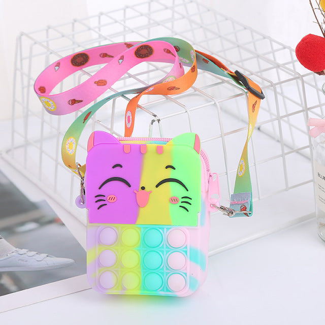 Fidget Silicone Push Bubble Crossbody Bag