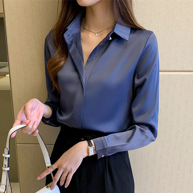 Silk Women Shirt Long Sleeve Fashion Women Clothing