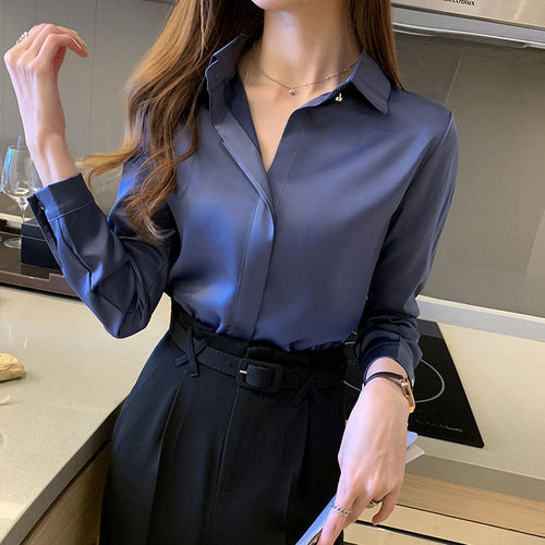 Silk Women Shirt Long Sleeve Fashion Women Clothing