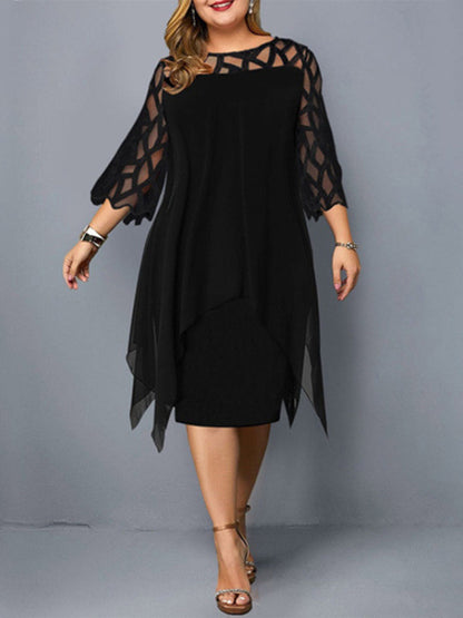 Plus Size Dresses Lace Mesh Sexy Elegant