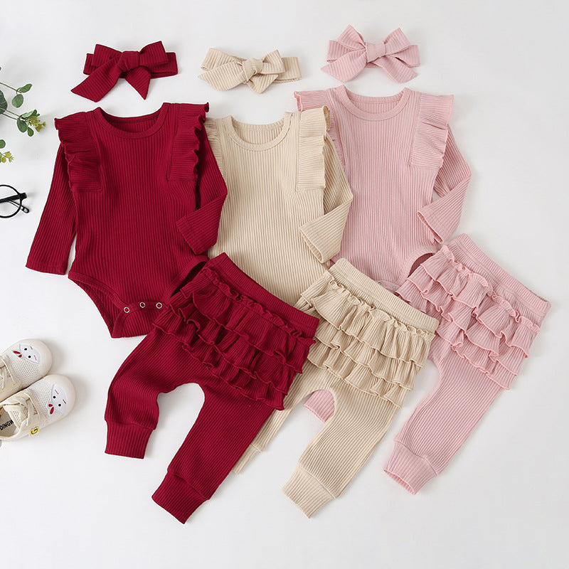 Newborn Infant Baby Girls Ruffle T-Shirt Romper Tops