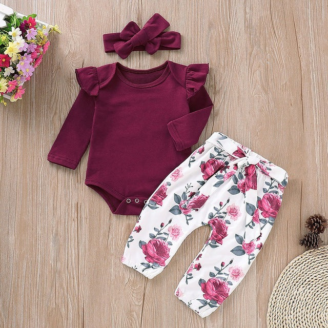 Newborn Infant Baby Girls Ruffle T-Shirt Romper Tops