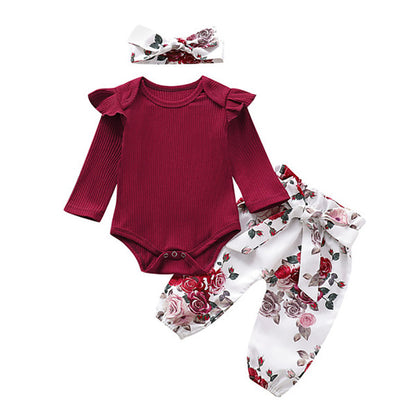 Newborn Infant Baby Girls Ruffle T-Shirt Romper Tops