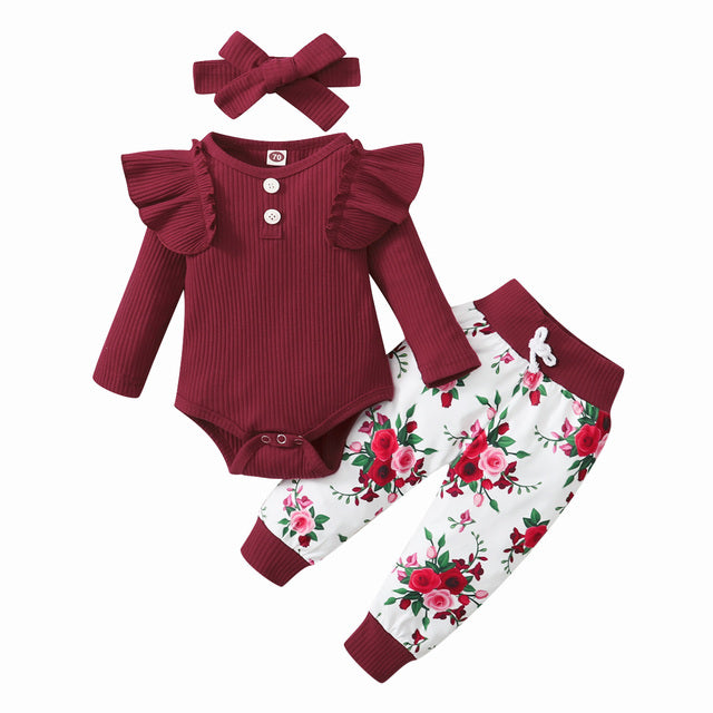 Newborn Infant Baby Girls Ruffle T-Shirt Romper Tops