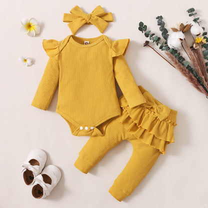 Newborn Infant Baby Girls Ruffle T-Shirt Romper Tops