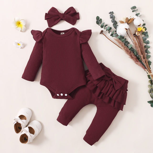 Newborn Infant Baby Girls Ruffle T-Shirt Romper Tops