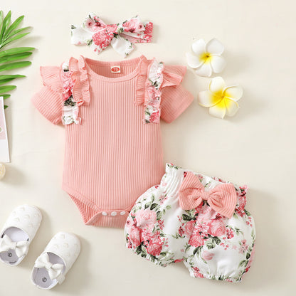 Newborn Infant Baby Girls Ruffle T-Shirt Romper Tops