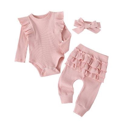 Newborn Infant Baby Girls Ruffle T-Shirt Romper Tops