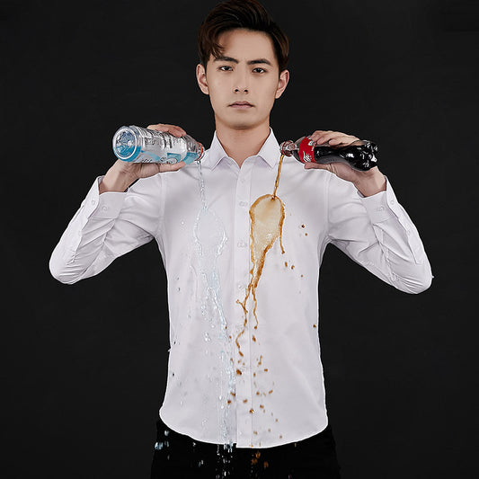 Anti Dirt/wrinkle Men Shirt Hydrophobic Mater Slim Fit