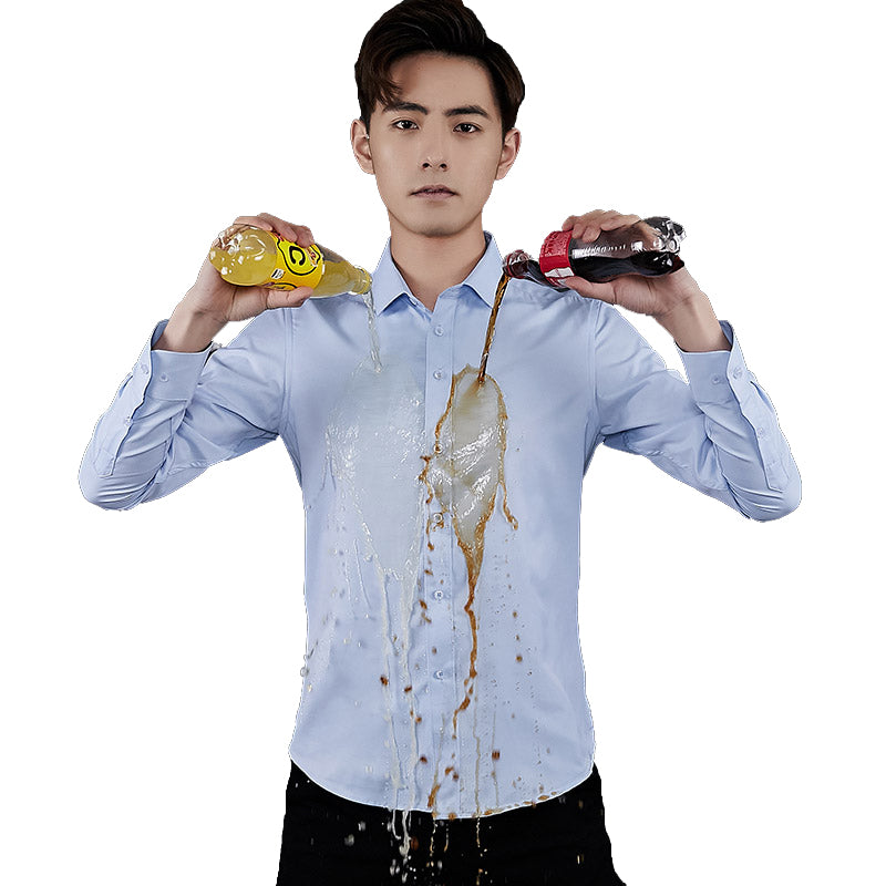 Anti Dirt/wrinkle Men Shirt Hydrophobic Mater Slim Fit