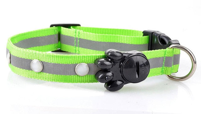 Nylon Pet Dog Collar LED Light Night Safety Light-up Flashing Glow in the Dark Lighted Cat Collar LED Dog Collars For Small Dogs