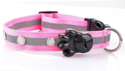 Nylon Pet Dog Collar LED Light Night Safety Light-up Flashing Glow in the Dark Lighted Cat Collar LED Dog Collars For Small Dogs